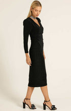 Load image into Gallery viewer, Sacha Drake - Cassieopeia Dress - Black Gold Lurex