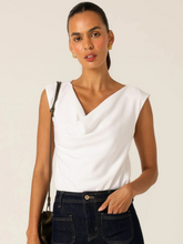 Load image into Gallery viewer, Sacha Drake - Cowl Bias Top - White