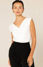 Load image into Gallery viewer, Sacha Drake - Cowl Bias Top - White