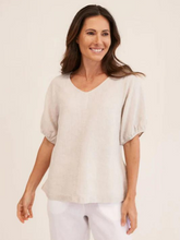 Load image into Gallery viewer, See Saw - Linen V Neck Swing Top - Flax