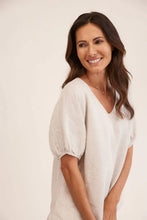 Load image into Gallery viewer, See Saw - Linen V Neck Swing Top - Flax