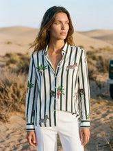 Load image into Gallery viewer, Vilagallo - Isa Green Stripes Shirt