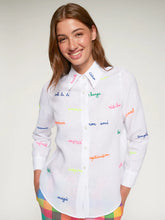 Load image into Gallery viewer, Vilagallo - Mafalda White Linen Embroidered Shirt