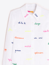 Load image into Gallery viewer, Vilagallo - Mafalda White Linen Embroidered Shirt