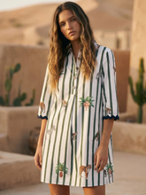 Load image into Gallery viewer, Vilagallo - Tyanna Green Stripes Dress