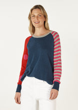 Load image into Gallery viewer, Zaket & Plover - Spot + Stripe Crew - Denim
