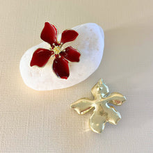 Load image into Gallery viewer, WTC - Claire Flower Earrings - Burgundy