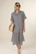 Load image into Gallery viewer, Humidity - Hexi Shirt Dress - Black/Cream