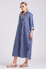 Load image into Gallery viewer, Shirty - Luna Longline Shirt Dress - Navy/White Stripe