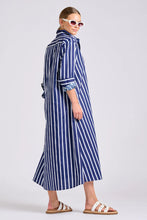 Load image into Gallery viewer, Shirty - Luna Longline Shirt Dress - Navy/White Stripe