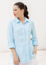 Load image into Gallery viewer, Cloth, Paper, Scissors - Casual Long Sleeve Linen Shirt - Aqua