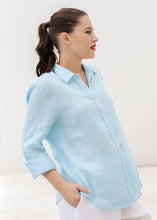 Load image into Gallery viewer, Cloth, Paper, Scissors | Casual Long Sleeve Linen Shirt | Aqua