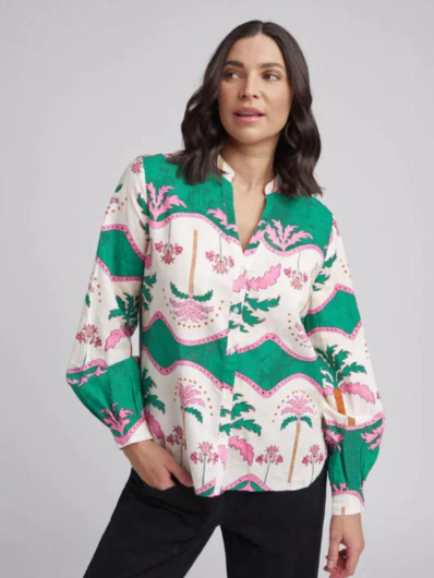 Cloth, Paper, Scissors - Palm Print Shirt - Palm Tree Print