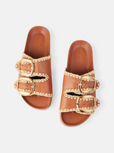 Load image into Gallery viewer, Walnut Melbourne - Poppy Leather Slide - Coconut Tan
