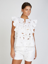 Load image into Gallery viewer, In The Sac - Kaia Ruffle Top - White
