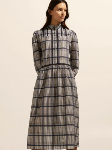 Zoe Kratzman - Gleam Dress - Ink/porcelain check