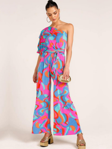 Sacha Drake - Party Benito Jumpsuit - Jade Fuchsia Swirl