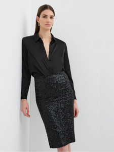 Caravan & Co - Sequin Pencil Skirt - Black