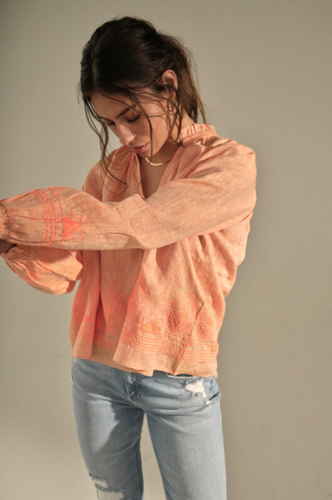 Mos Mosh - Jamana Emb Blouse - Coral Reef