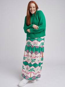 Cloth, Paper, Scissors - Chunky Crew Jumper - Emerald