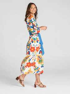 Boom Shankar - Quinn Linen Dress - Tuscan Garden