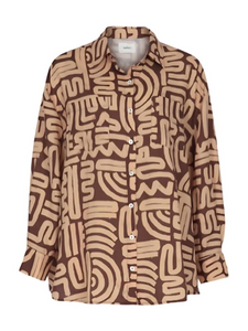 Ridley - Ava Shirt - Fuju Print Chocolate