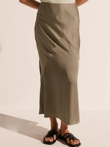 POL - Clese Bias Skirt - Khaki