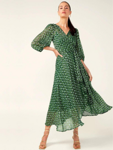 Sacha Drake - Wonderland Midi Wrap Dress - Emerald Poppy