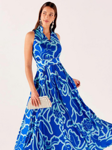 Sacha Drake - Empress Dress - Azure Blue Floral