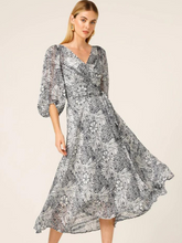 Load image into Gallery viewer, Sacha Drake - Florentine Wrap Dress - Navy/White floral
