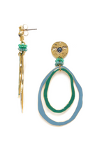 Load image into Gallery viewer, Frank Herval - ALLEGRA round ring post earrings (blue) - Allegra 12-68223
