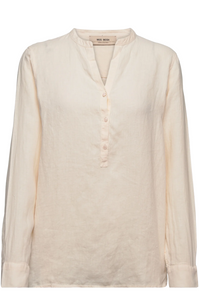 Mos Mosh - Danna Linen Blouse - Ivory