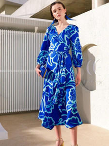 Sacha Drake - Ethereal Wrap Dress - Azure Blue Floral