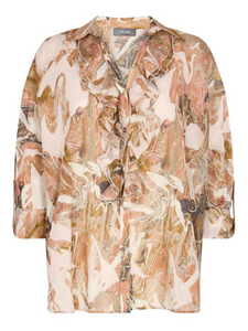 Mos Mosh - Jelena Voile Marble Shirt - Burlwood