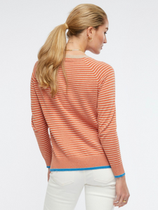 Zaket And Plover - Essential Stripe V-Neck Knit - OAT COMBO