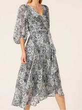 Load image into Gallery viewer, Sacha Drake - Florentine Wrap Dress - Navy/White floral
