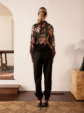 Load image into Gallery viewer, The Dreamer Label - Dara Ikat Blouse - Charcoal
