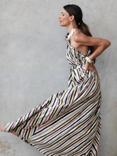 Load image into Gallery viewer, Natasha - Erica One Shoulder Maxi Dress - Cirque Stripe
