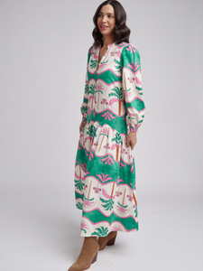Cloth, Paper, Scissors - Frill Print Dress - Palm Tree Print