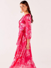 Load image into Gallery viewer, Sacha Drake - Lotus Flower Wrap Dress - Hot Pink Floral
