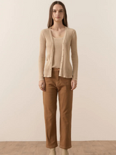 Load image into Gallery viewer, POL - Nucleus Pointelle Cardigan - Pebble
