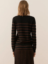 Load image into Gallery viewer, POL - Gizelle Lurex Stripe Knit - Black/Copper
