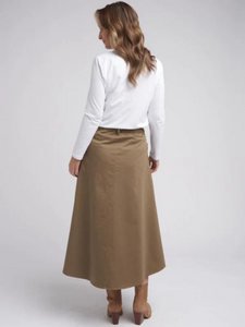 Goondiwindi - Button Through Skirt - Brown
