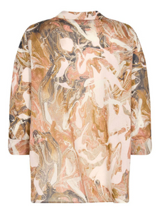 Mos Mosh - Jelena Voile Marble Shirt - Burlwood