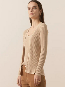 POL - Nucleus Pointelle Cardigan - Pebble