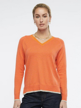 Load image into Gallery viewer, Zaket And Plover - Essential Stripe V-Neck Knit Apricot Combo

