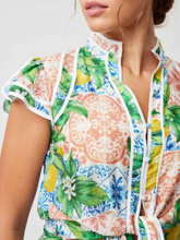 Load image into Gallery viewer, Once Was - Panama Cotton Silk Flutter Sleeve Top - Limonata Print
