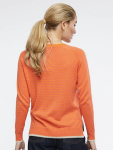 Zaket And Plover - Essential Stripe V-Neck Knit Apricot Combo