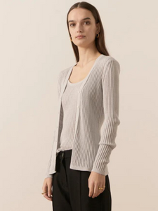 POL - Nucleus Pointelle Cardigan - Cloud