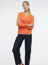 Load image into Gallery viewer, Zaket And Plover - Essential Stripe V-Neck Knit Apricot Combo
